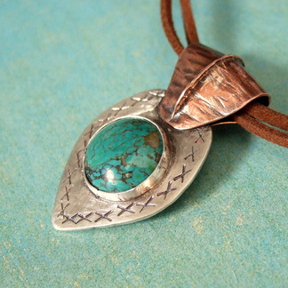 SueLacy Designs-foldform-sterling-silver-copper-turquoise